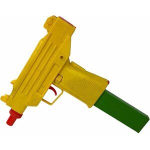 Vintage 1980s Larami Uzi Water Gun W CLIP Squirter Power Charger Toy Yellow READ